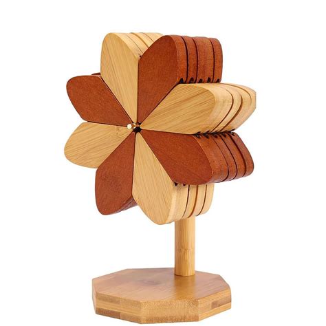 Uqiangy Wooden Trivets For Hot Dishes Tree Shape Trivet Set Wooden Trivets Stand Trivets For