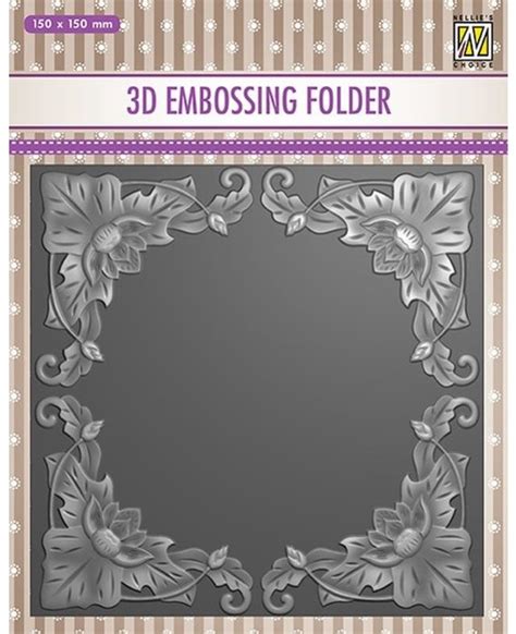 3D Embossing Folder Exotic Flower Frame EF3D028 Craftlines B V