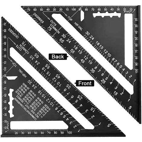 MINKUROW Regla Triangular Cuadrada De Aluminio Herramienta De Regla De