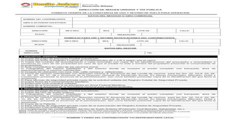 DirecciÓn De Imagen Urbana Y VÍa PÚblicacancun Gob Mx Servicios Files 2012 03 Formato TrÁmite