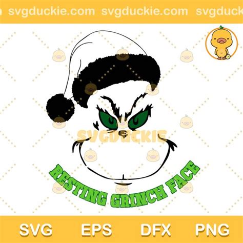 Funny Christmas Grinch SVG Resting Grinch Face SVG