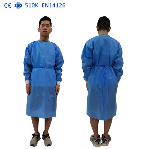 CE ISO FDA Approved SMS 45GSM Sterile Gown Disposable Waterproof