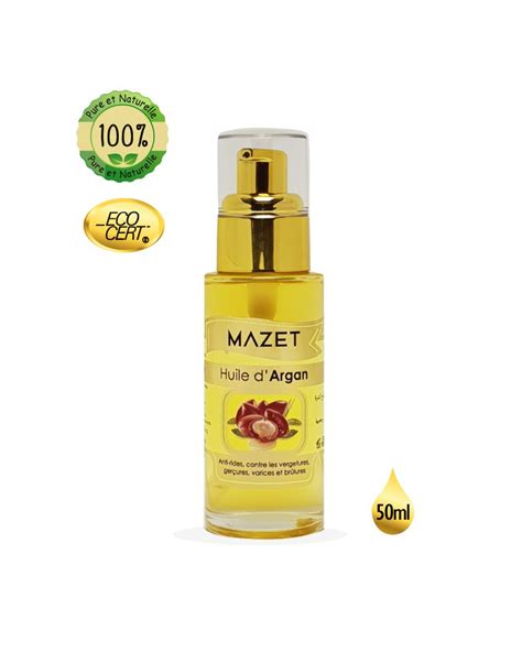 Huile d Argan Non torréfiée 100 Bio Ecocert 50 ml Mazet