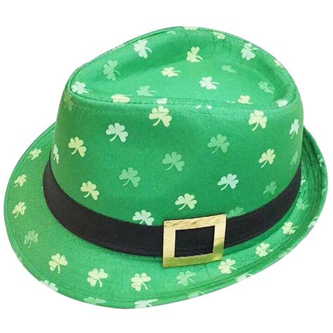 Irish Trilby Hat Shamrock Pattern St Patricks Day Fancy Dress Ireland