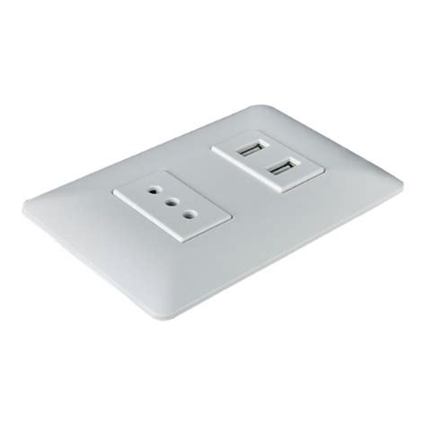 ENCHUFE SIMPLE 10A 250V TOMA USB DOBLE BLANCO STANFORD 2948