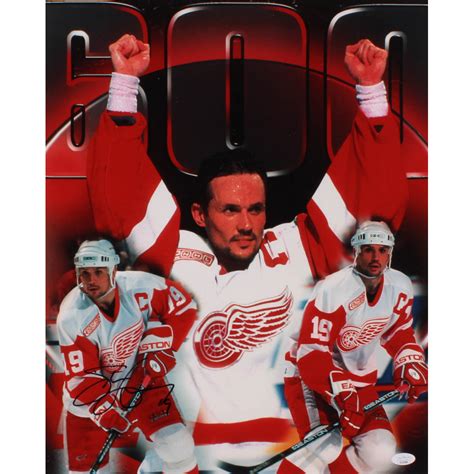 Steve Yzerman Signed Detroit Red Wings X Photo Jsa Coa Pristine