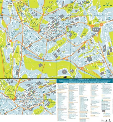 Santiago De Compostela Tourist Attractions Map Map Tourist