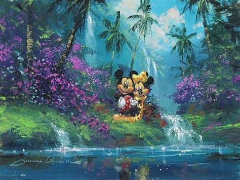 Mickey And Minnie S Hawaiian Dream Disney Fine Art Disney Drawings