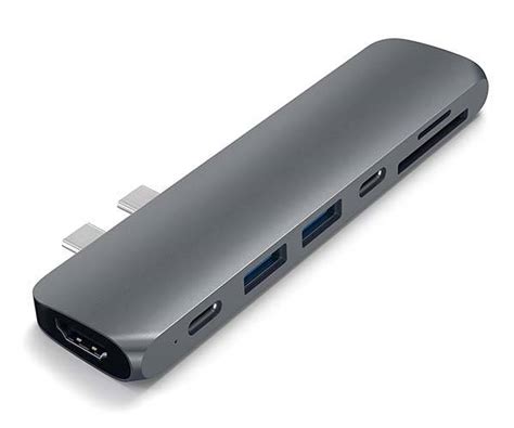 Satechi Aluminum Usb C Hub Pro With Hdmi Thunderbolt And More Ports For Macbook Pro Gadgetsin