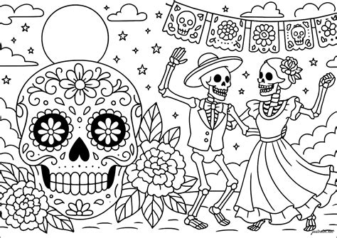 Skeleton Day Of The Dead Coloring Pages [2025]