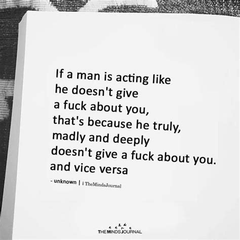 If A Man Is Acting Like He Doesn T Give A Fuck