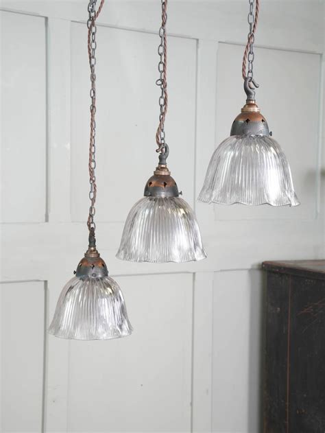 Rippled Edge Holophane Pendant Drew Pritchard Ltd