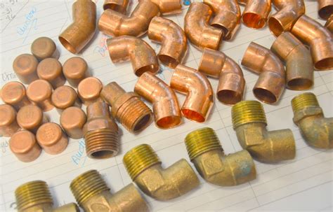 Basic Mixture of Brass and Copper 5/8" Sweat Fittings. 48 pcs. New Old ...