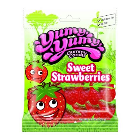 Yumy Yumy Sweet Strawberries Gummy Candy Cholesterol