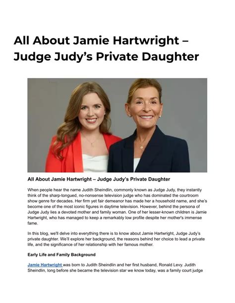 PPT - All About Jamie Hartwright – Judge Judy’s Private Daughter ...