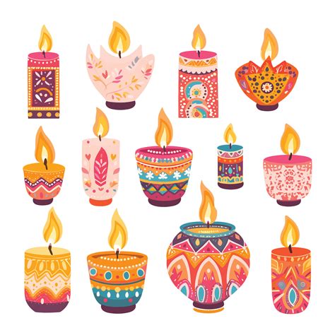 Happy Diwali oil lamp set design 25794272 Vector Art at Vecteezy