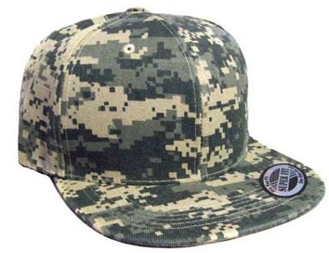 Military Style Camo Snap Back Flat Brim Baseball Caps Uni Sex Style