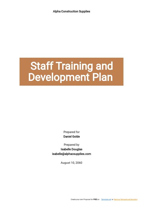 Staff Training And Development Plan Template Google Docs Word Apple