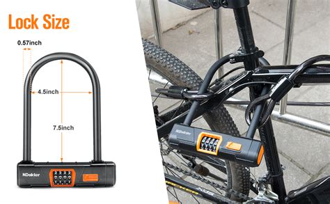 Ndakter Combo Bike D Lock Heavy Duty Combination D Locks For Bicycles