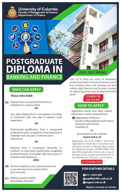 Postgraduate Diploma In Banking And Finance Pgdbf Teachmore Lk