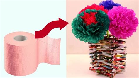 Diy Flower Vase Made With Recycled Materials Making Tissue Paper