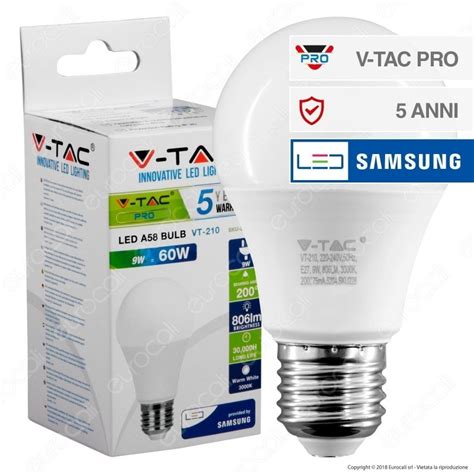 V Tac Pro Vt Lampadina Led Chip Samsung E W A A K Sku