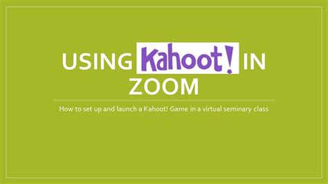 Using Kahoot In Zoom Youtube