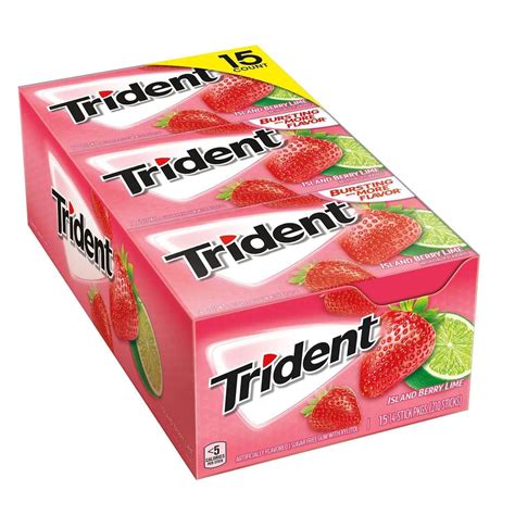 Caja De Chicles Sin Az Car De Frutilla Y Lima Trident