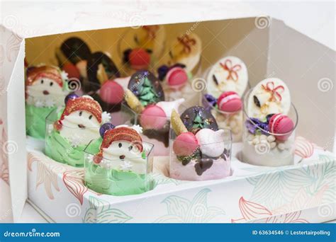 Christmas dessert canapes stock photo. Image of cream - 63634546