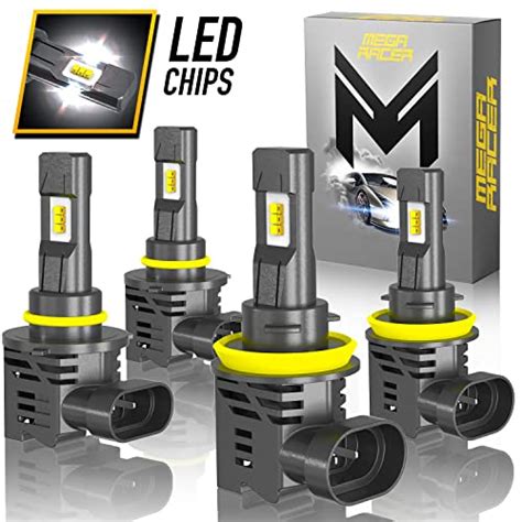 Mega Racer Wireless H11 9005 HB3 LED Headlight Bulbs Combo 6500K Cool