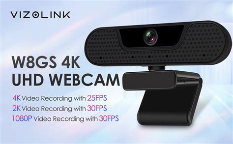 VIZOLINK W2G Webcam Full HD 1080P 60FPS con 4 micrófonos Campo de