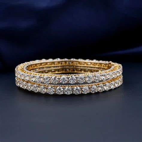 Tcw Round Cut Cvd Lab Diamond Bangles Diamond Jewellery Birdel