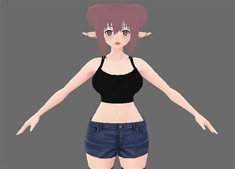 3d Model Anime Style 3d Female Avatar Character For Vrchat Vr Ar