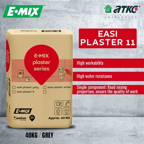 E Mix Easi Plaster 11 Premixed Cement Polymer Based Plaster For Wall