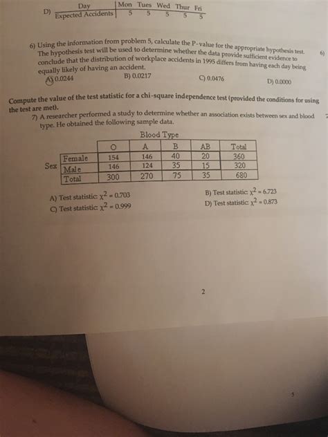 Solved Using the information from problem 5, calculate the | Chegg.com 