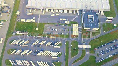 Logistics Park With A Warehouse Loading Hub Semi Trucks With Freight