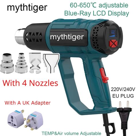 2000W Heat Gun 220V EU Plug Industrial Electric Hot Air Gun Shrink Wrapping Air Dryer For