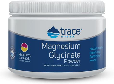 Trace Minerals Magnesium Glycinate Powder 120 Mg Supports Normal Sleep And Calm