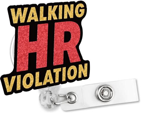 Amazon Sixrip Walking Hr Violation Retractable Glitter Badge Reel