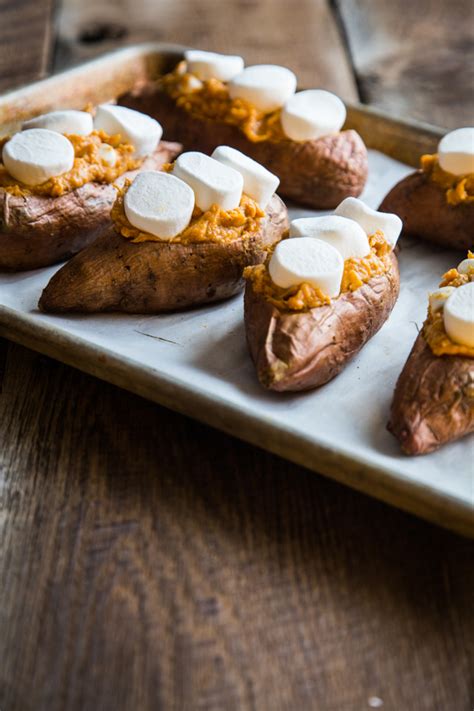 Twice Baked Sweet Potatoes Campfire Marshmallows