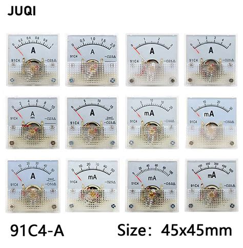 아날로그 암페어 메타 91c4 A Dc 포인터 타입 전류계 아날로그 역학 플레이트 테이블 1a 2a 3a 5a 10a 15a 30a 50a 75a 100a 150a