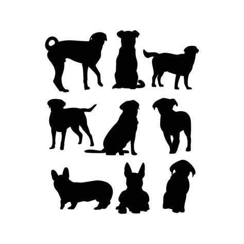 Dog silhouette vector illustration 13672065 Vector Art at Vecteezy