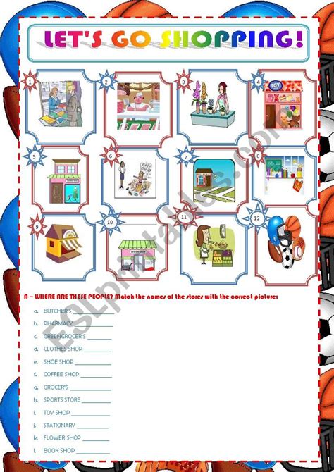 LETS GO SHOPPING ESL Worksheet By Ascincoquinas