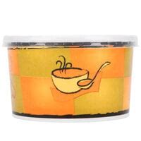 Huhtamaki 70412 Streetside Print 12 Oz Double Poly Paper Soup Hot Food Cup With Plastic Lid