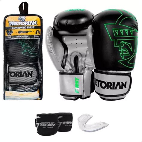 Kit Muay Thai Boxe Pretorian Luva First Bandagem Bucal Frete Gr Tis