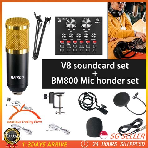 Original Spot BM800 V8 Mic Sound Card Set Desktop Mic Laptop PC Phone