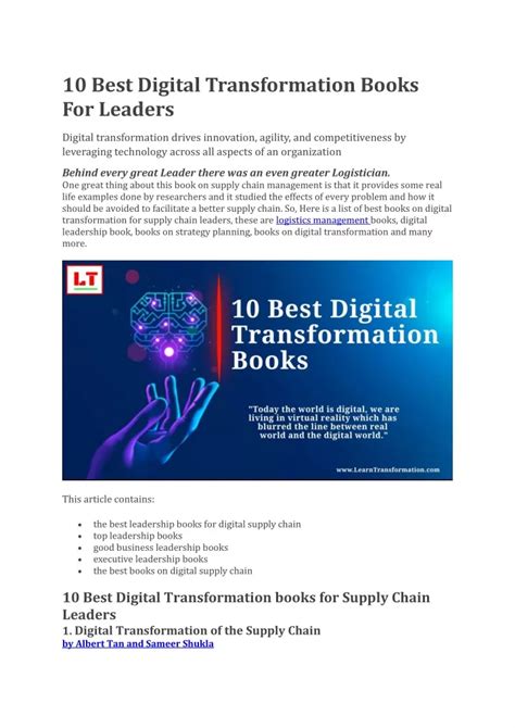 PPT Best Digital Transformation Books For Leaders PowerPoint