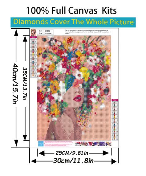 5D Diamond Painting Kits for Adults Beginners, DIY Women Flower Diamond ...