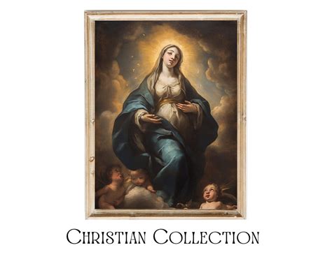 The Immaculate Conception Art Print, Christian Saint Art, JPG PNG ...