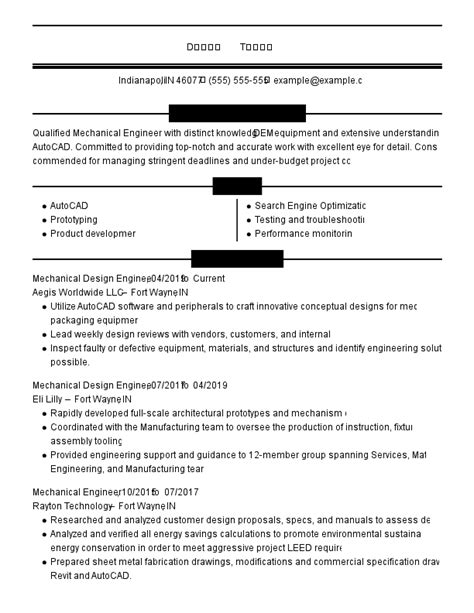 Mechanical Design Engineer Resume Examples For 2022 LiveCareer